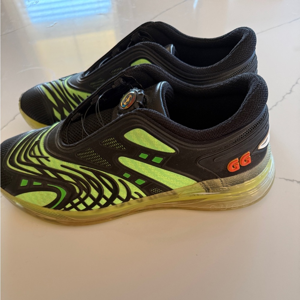 Gucci Ultrapace R Sneakers Size 11 — Black Neon Yellow BOA Dial - Picture 6 of 7